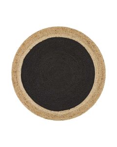 Atlas Polo Black Rug Round 1200x1200mm