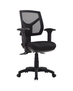 Medium Mesh Back Ergo Teacher Chair Arms Black